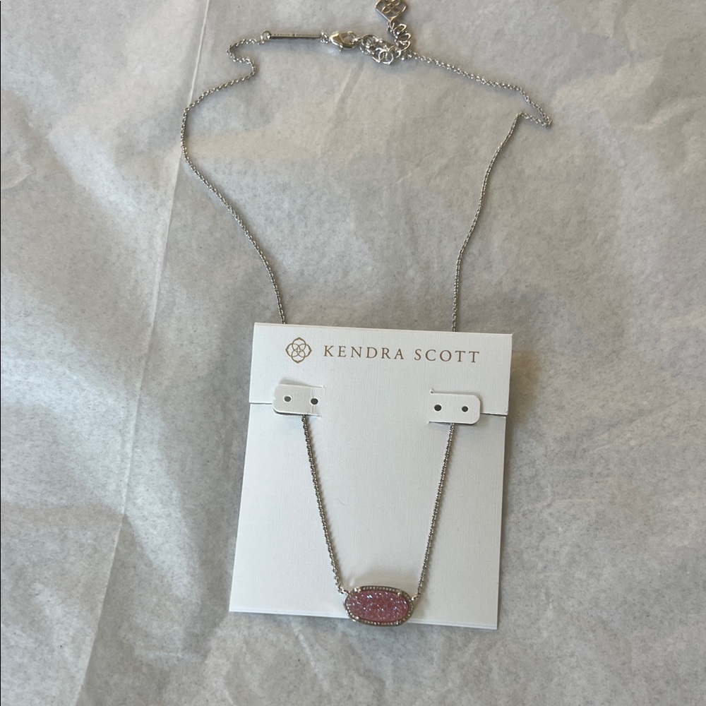 Kendra Scott Rose Pendant Necklace with Silver Chain